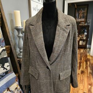 Bagatelle Brown Plaid Blazer Size L NWOT